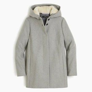 J Crew Gray Swingy Coat Italian Wool Melton Size 0